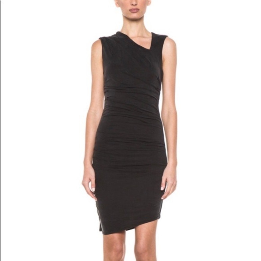 Ruched Asymmetric Dress by Helmut Lang